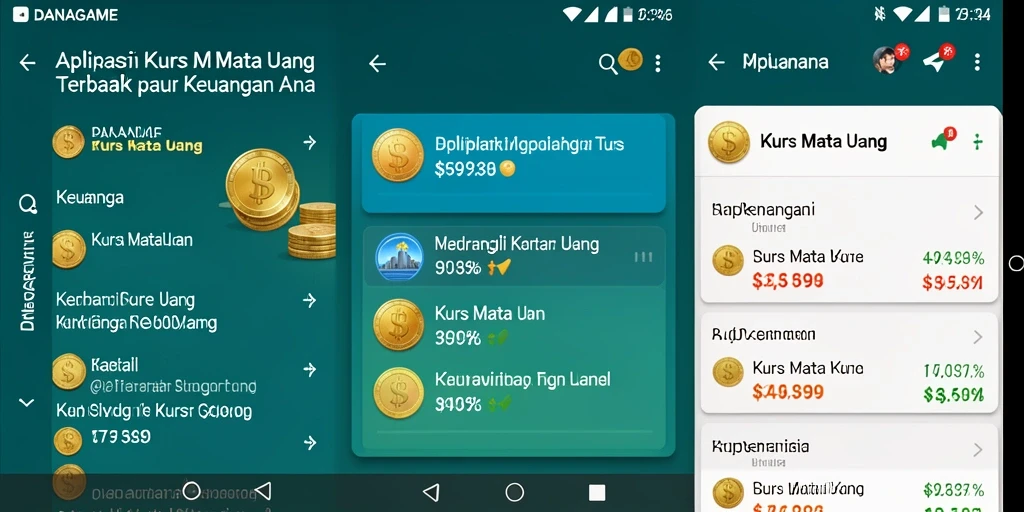 Tampilan <strong>DANAGAME</strong> yang modern dan informatif untuk Kurs Mata Uang.