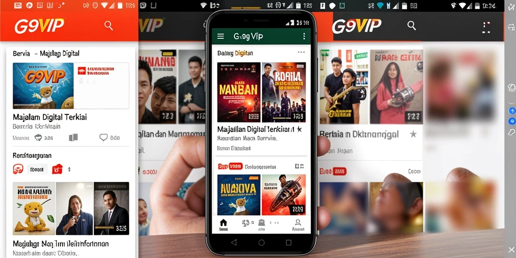 Tampilan antarmuka aplikasi Majalah Digital G9VIP yang elegan dan informatif.
