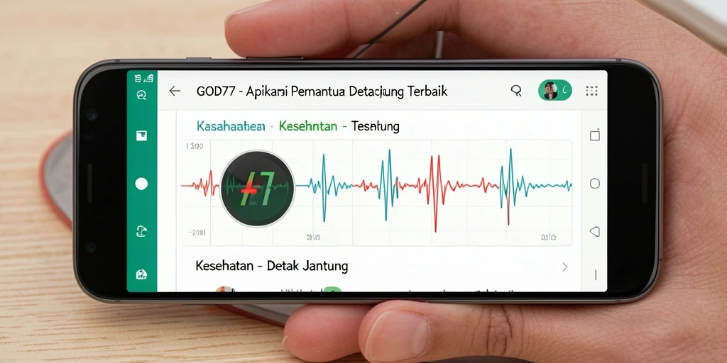 Tampilan antarmuka GOD77 yang modern dan fungsional untuk pemantauan detak jantung.