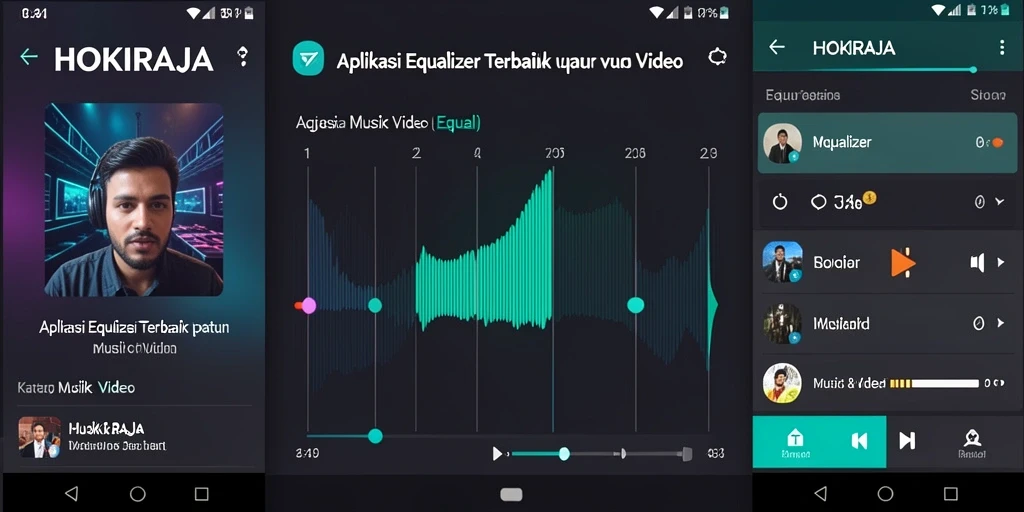 Antarmuka HOKIRAJA yang menarik dengan berbagai pilihan equalizer.
