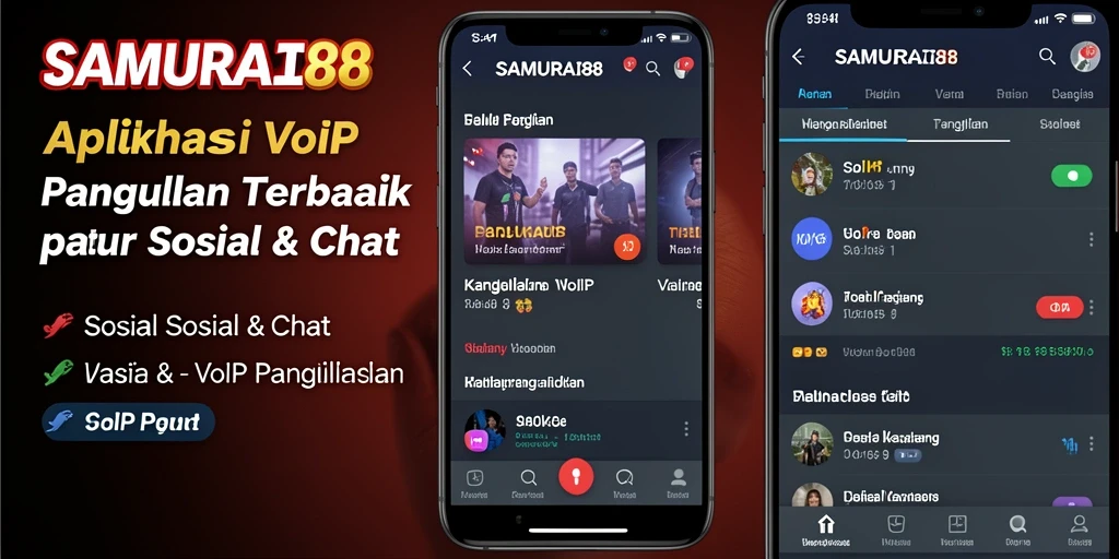 Antarmuka aplikasi SAMURAI88 untuk VoIP Panggilan yang intuitif dan menarik.